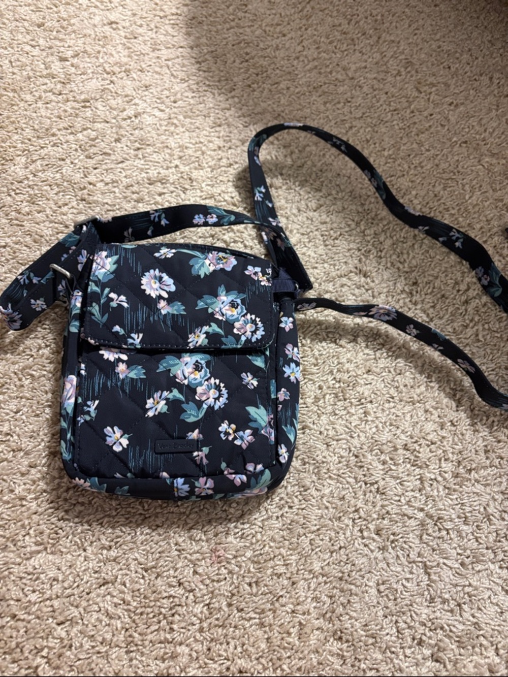 Vera Bradley Blue Floral Quilted Crossbody